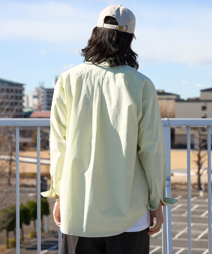 Nuance Color Oversized Regular Collar Long Sleeve Shirt