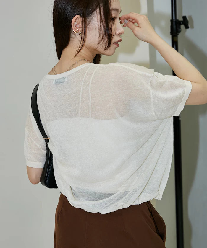 Washable Linen Hem Cord Summer Knit Cardigan Limited Edition