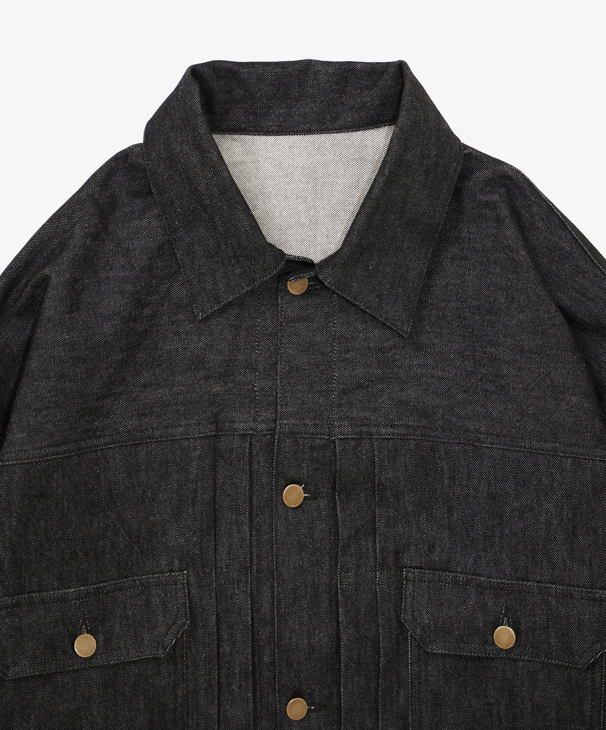 trucker jacket black denim one wash