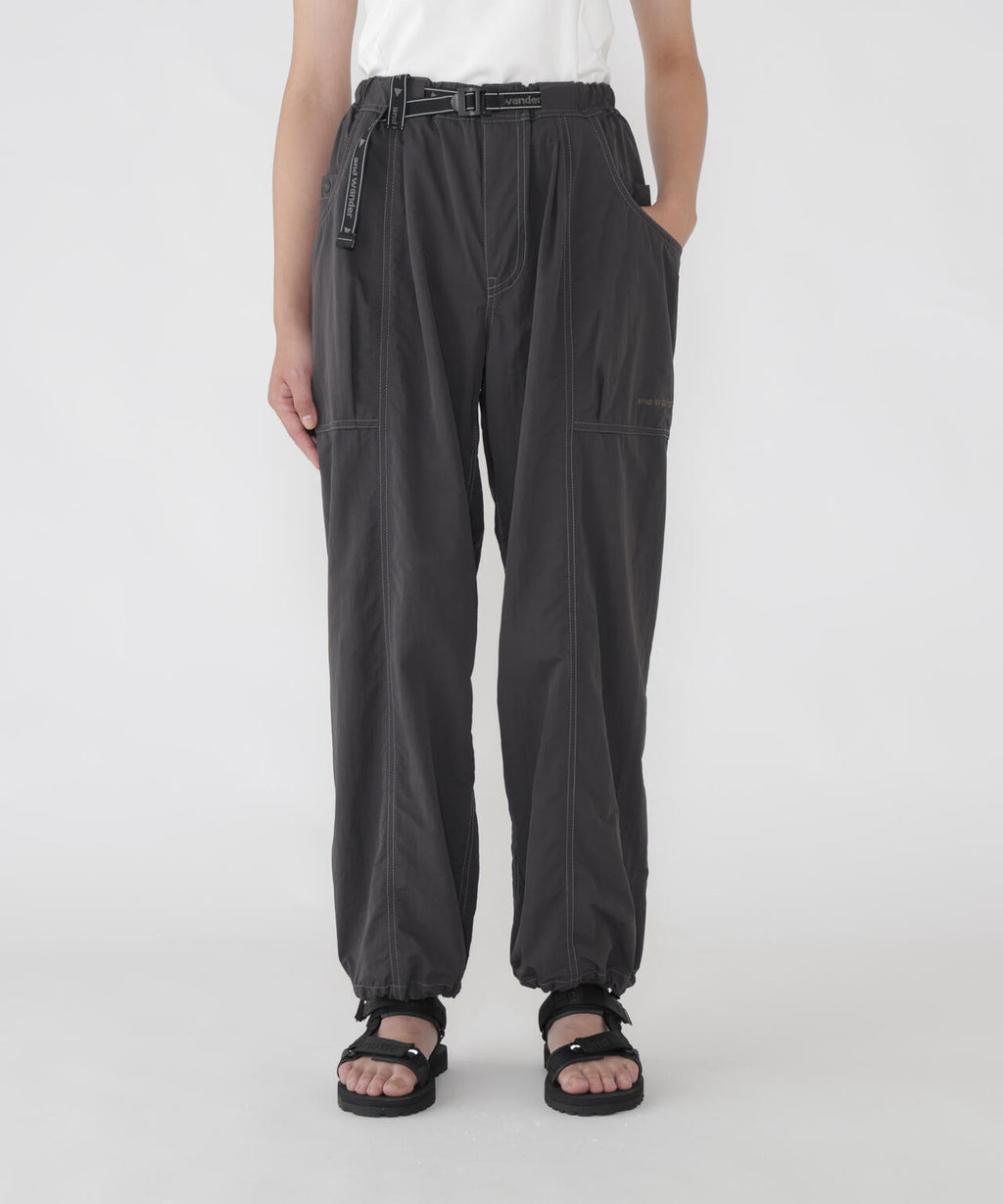 crinkled nylon pants