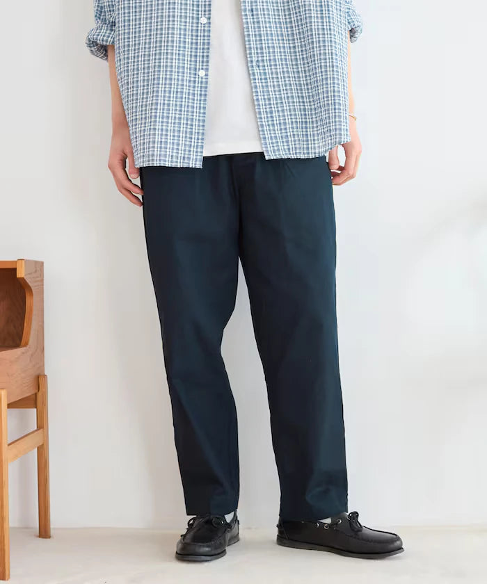 Wide Silhouette Drawstring Chino Pants / Tapered Silhouette Easy Chino Pants