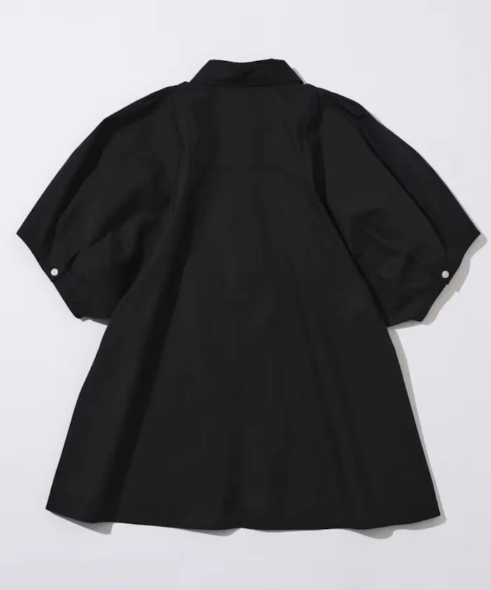 Switching Design Balloon Sleeve Shirt / 5-Minute Sleeve Blouse [Limited Edition]