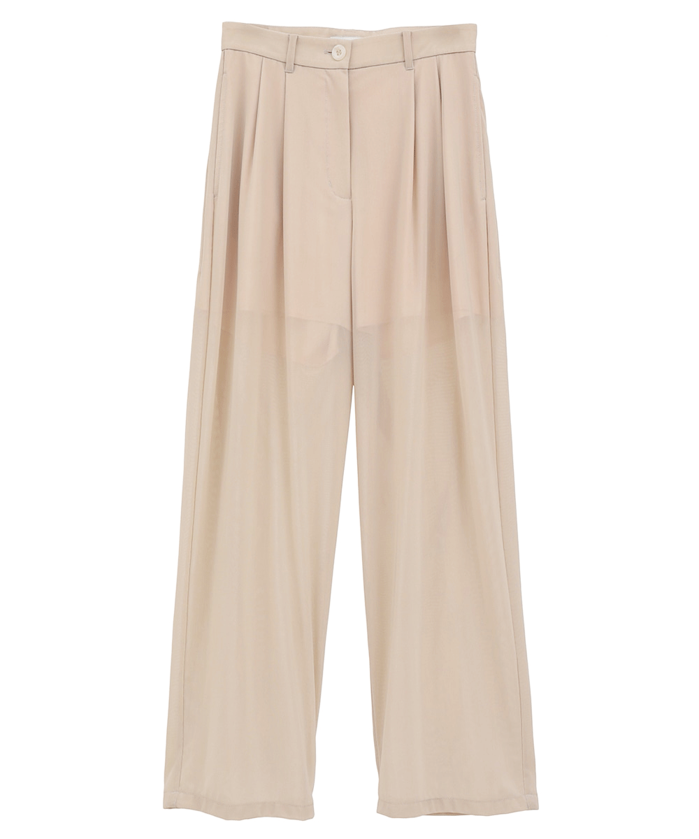SHEER TUCK PANTS