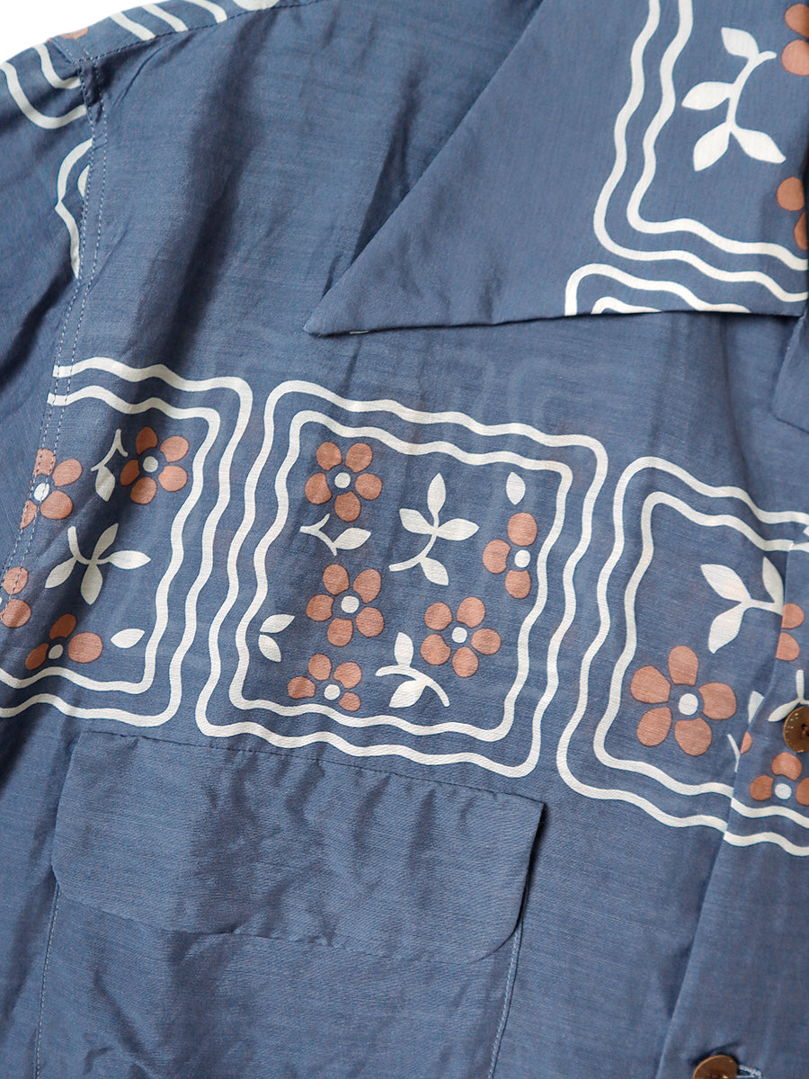 Silk Rayon COOKIE Pattern Langle Color Aloha Shirt