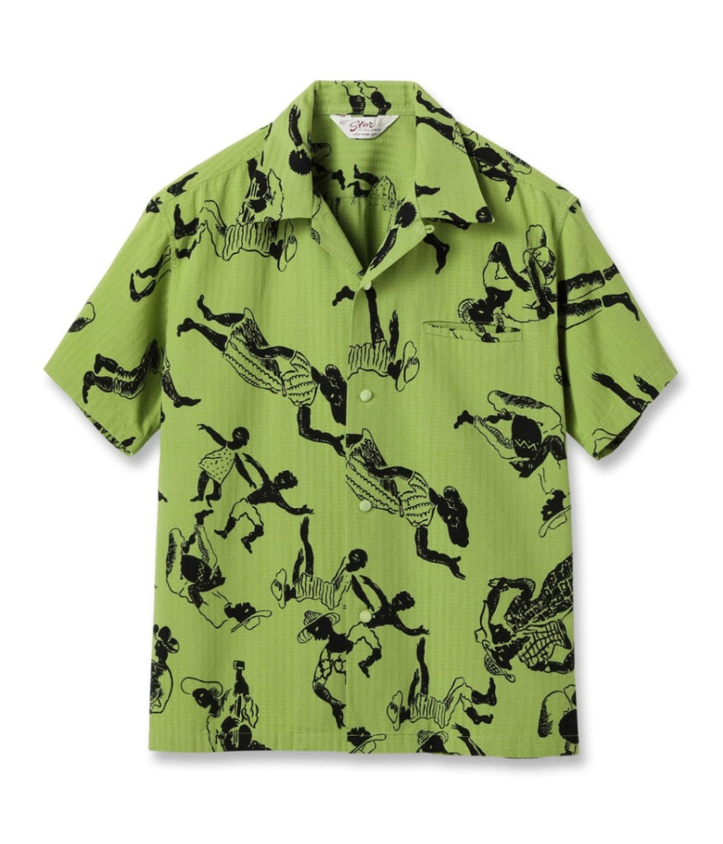 DOBBY COTTON OPEN SHIRT “CARIBBEAN”