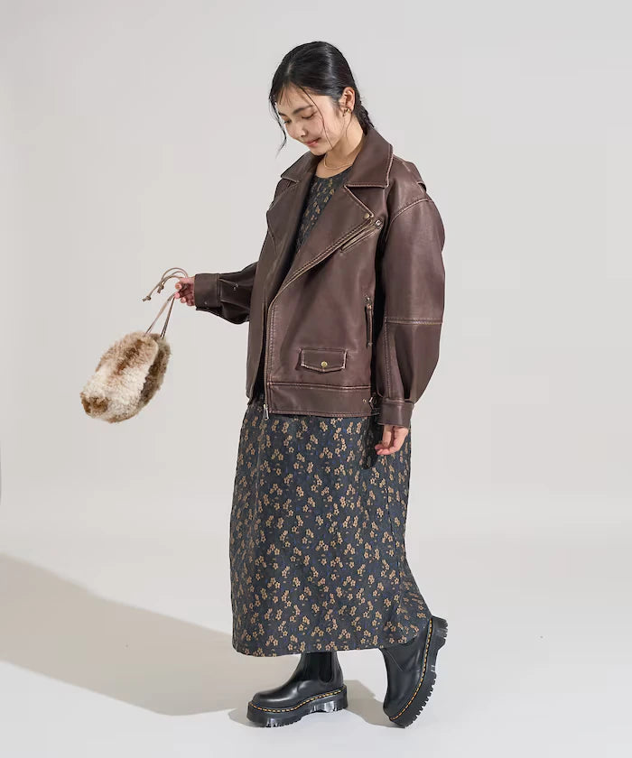 Vintage-Like Leather Double Riders Jacket