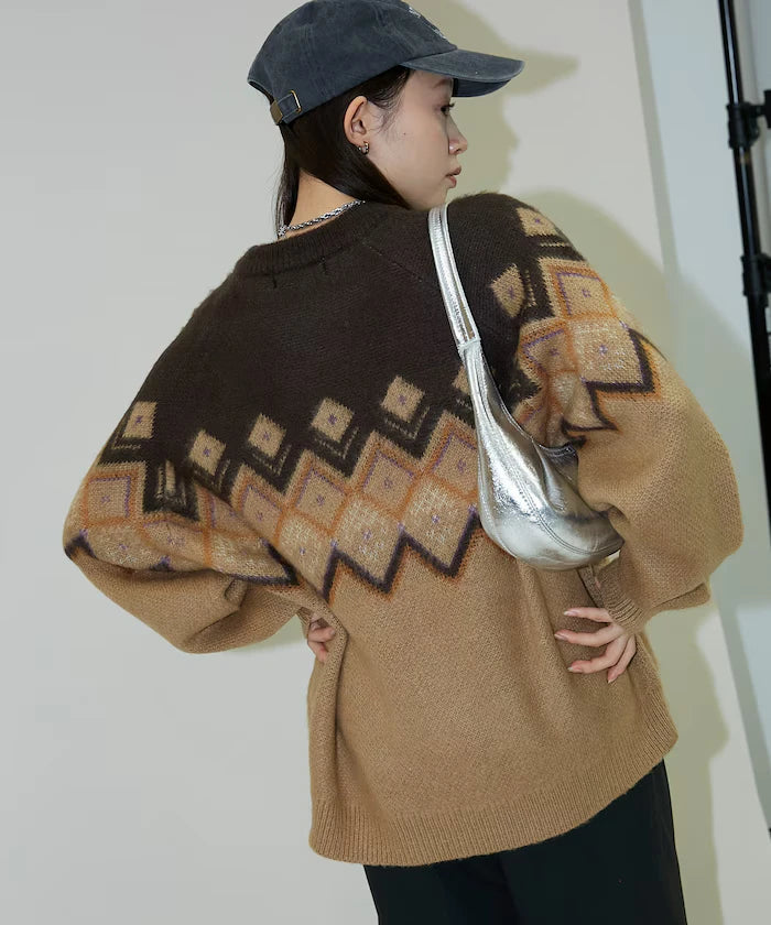 Jacquard Mohair Touch Knit Pullover Limited Edition