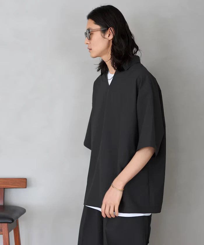 Functional Fabric Pullover Short Sleeve Shirt Set 3-piece Set / Washable / UV Cut / Quick Dry / Cool Touch