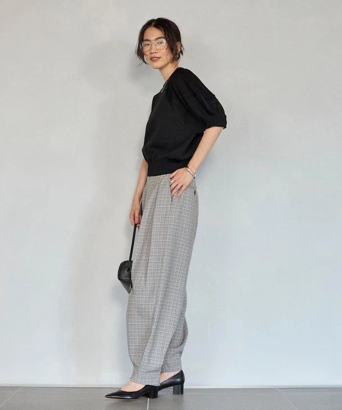 Japan Made Whole Garment Puff Sleeve Top