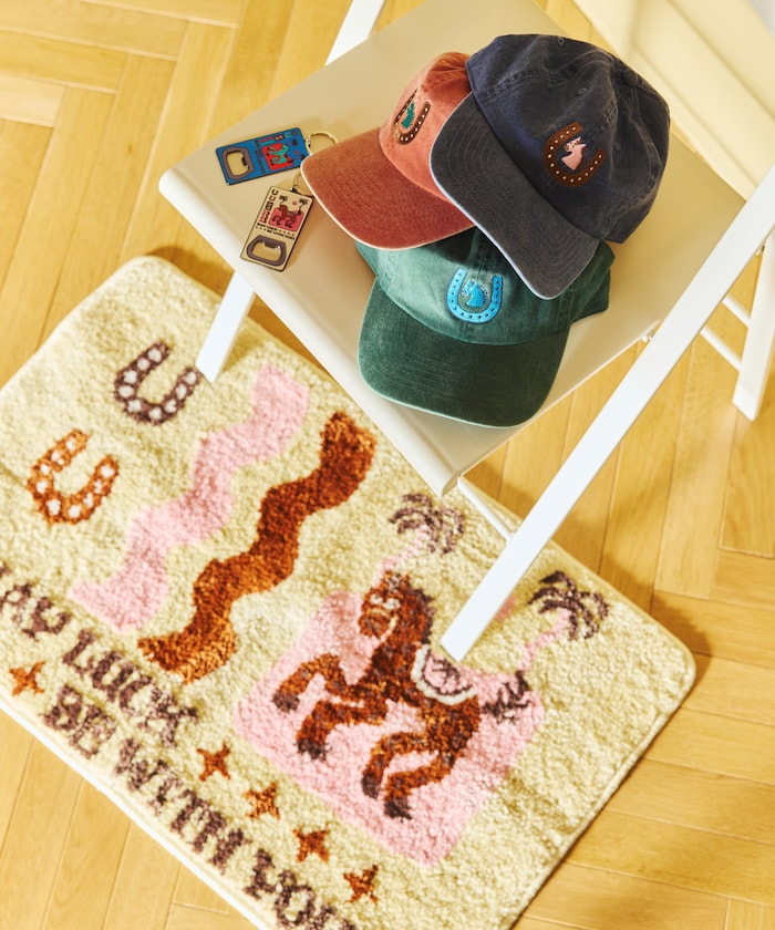 TOYAMEG Kaiun Horse Cap One Point Pigment Embroidery Cap