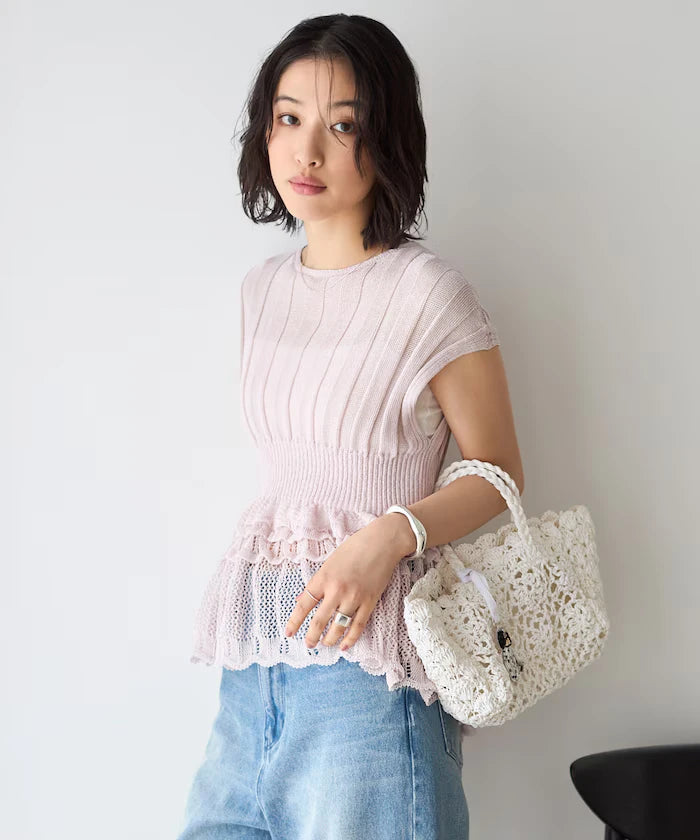 Japan Made Whole Garment Peplum Top