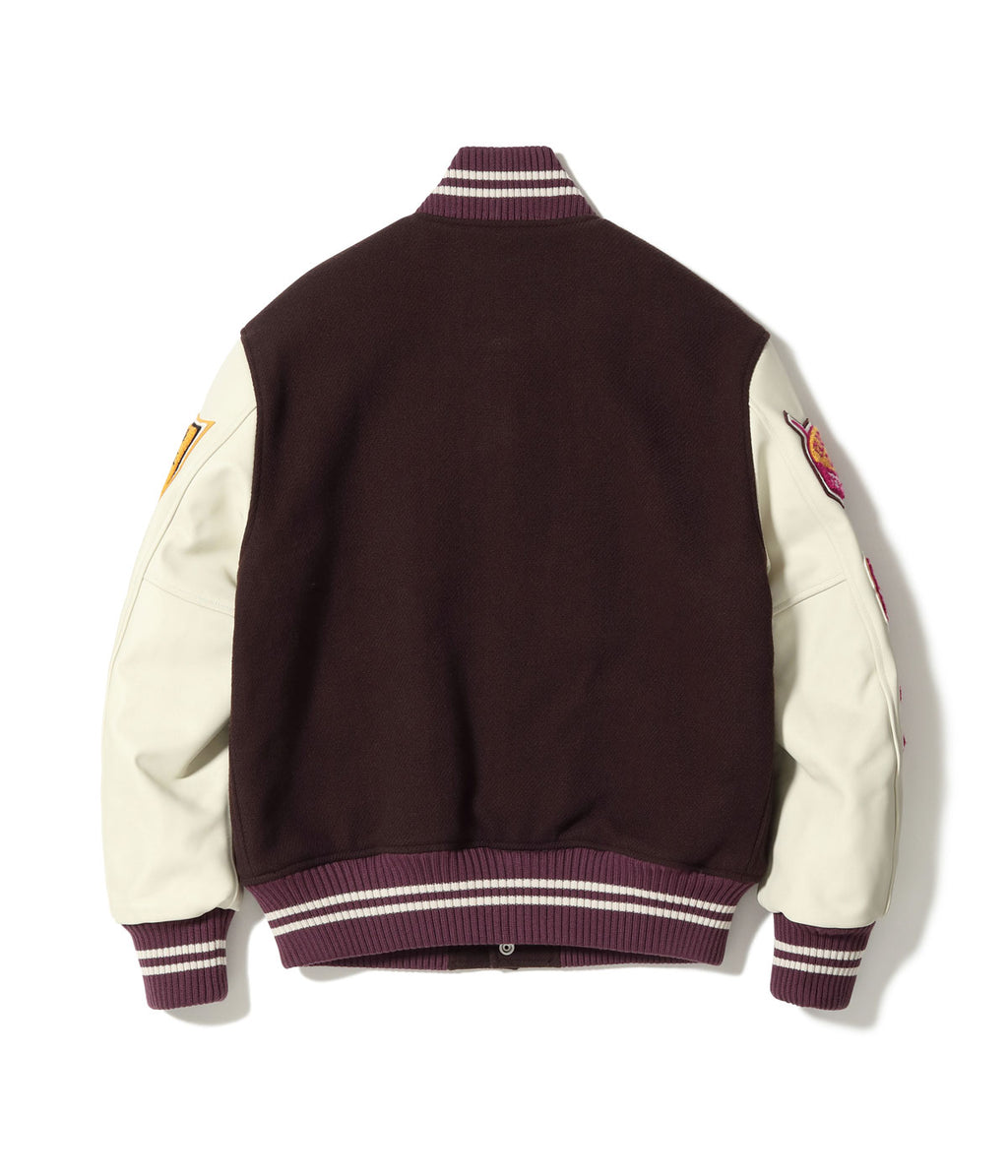 30oz. WOOL MELTON AWARD JACKET “MAVERICKS” (BROWN)