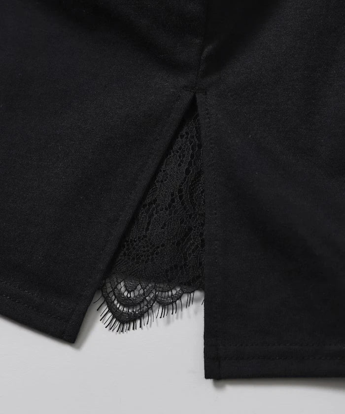 Lace Docking Draped Neck Top 【Limited Edition】