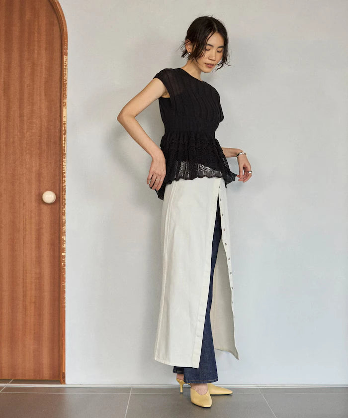 Japan Made Whole Garment Peplum Top