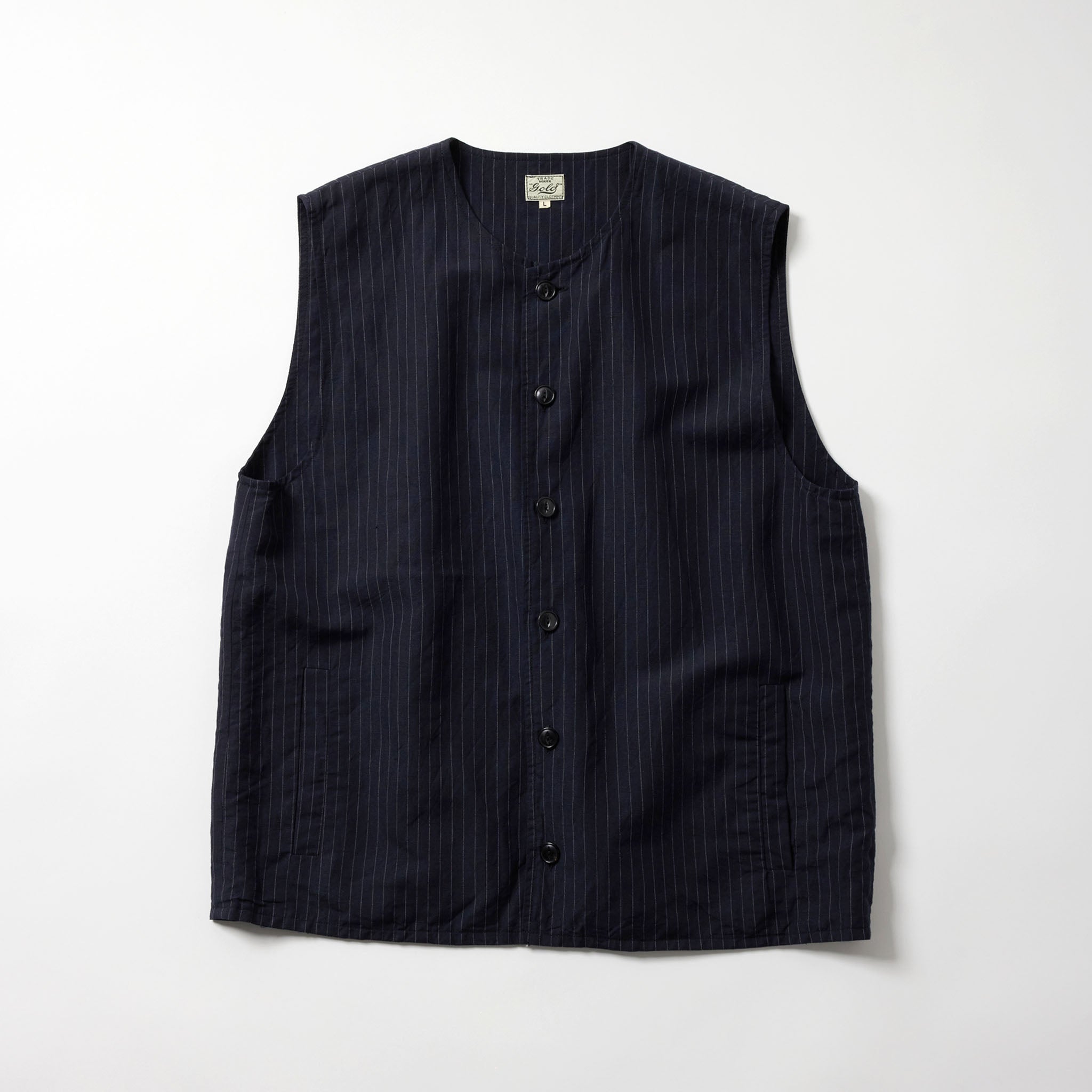GL15676 / LINEN × WOOL TROPICAL CREW NECK VEST