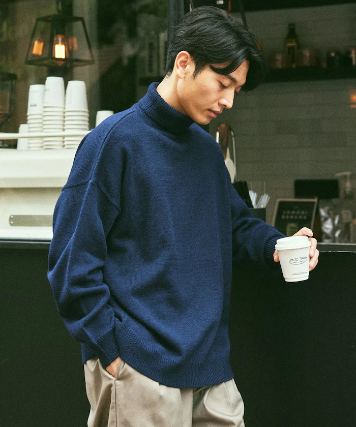 Relaxed Fit Easy Care Washable Turtleneck Knit