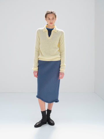 BABY SURI ALPACA SHEER KNIT SKIPPER POLO