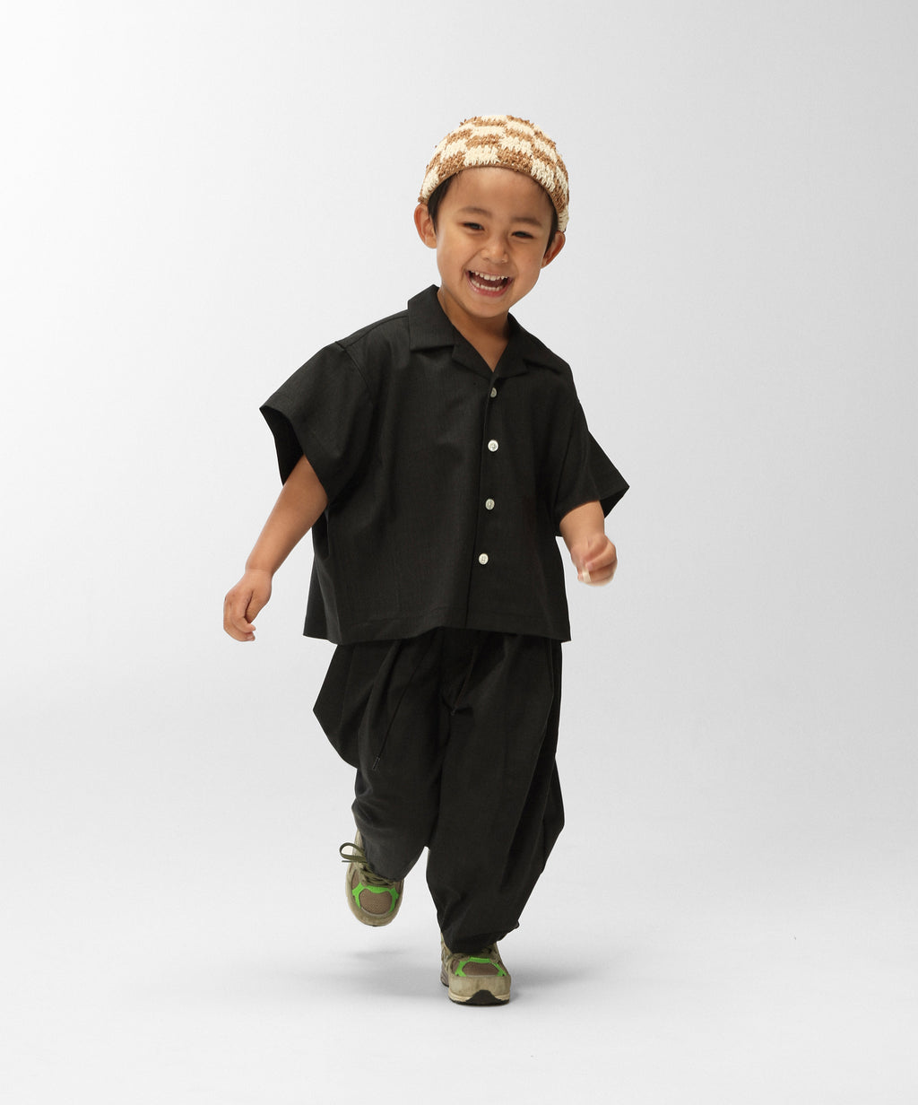 kids overshirt short sleeve anthracite