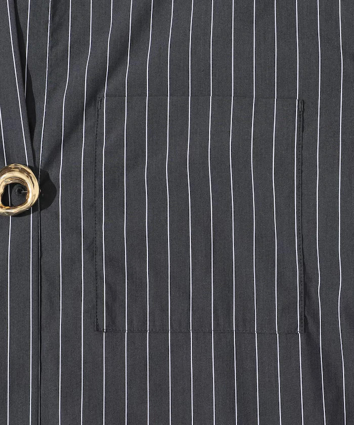 Oversized Long Sleeve Brooch Shirt