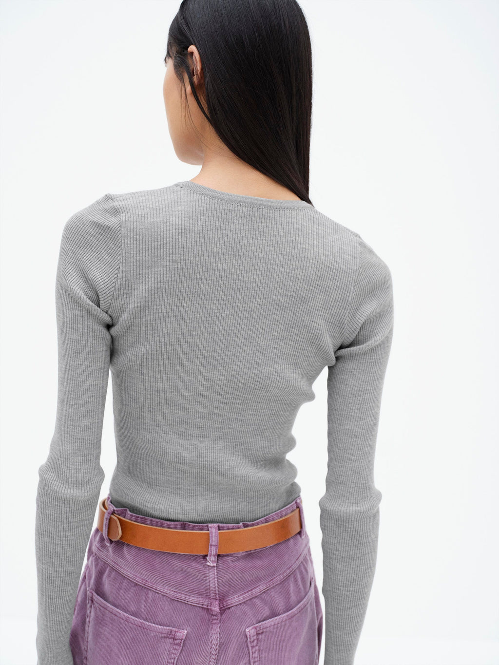 SUPER FINE WOOL HIGH GAUGE RIB KNIT P/O