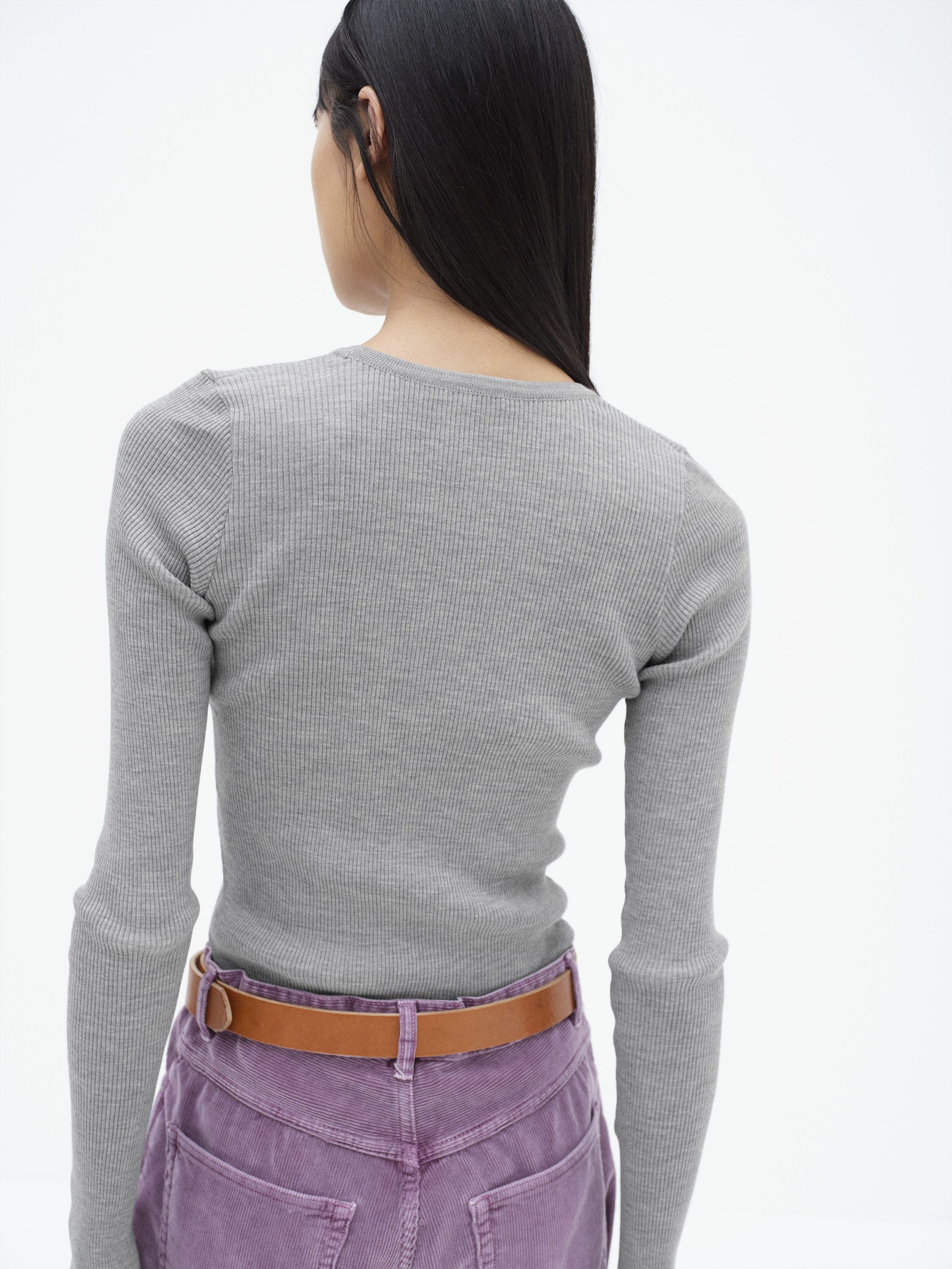 SUPER FINE WOOL HIGH GAUGE RIB KNIT P/O
