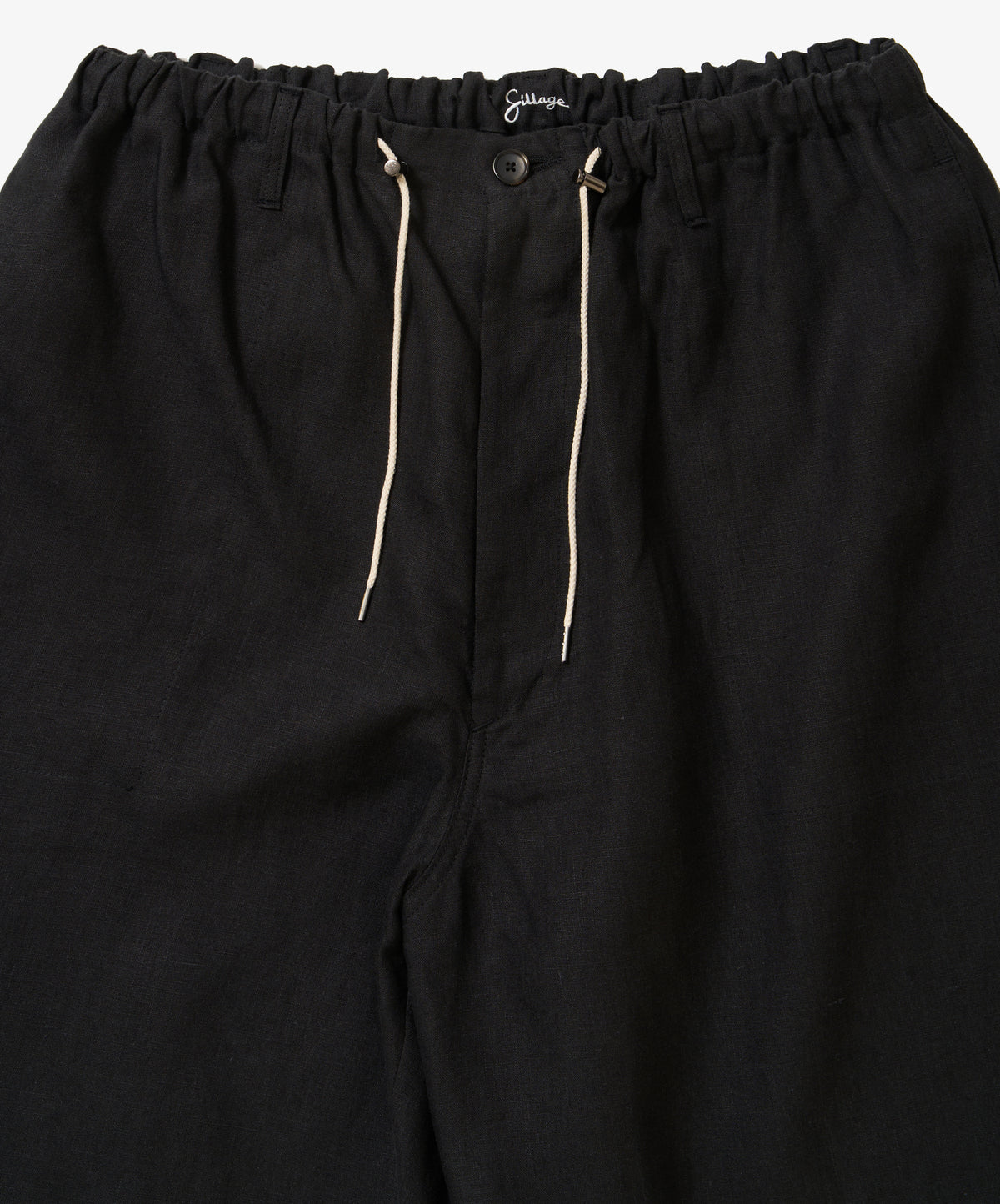 circular fatigue short pants linen black