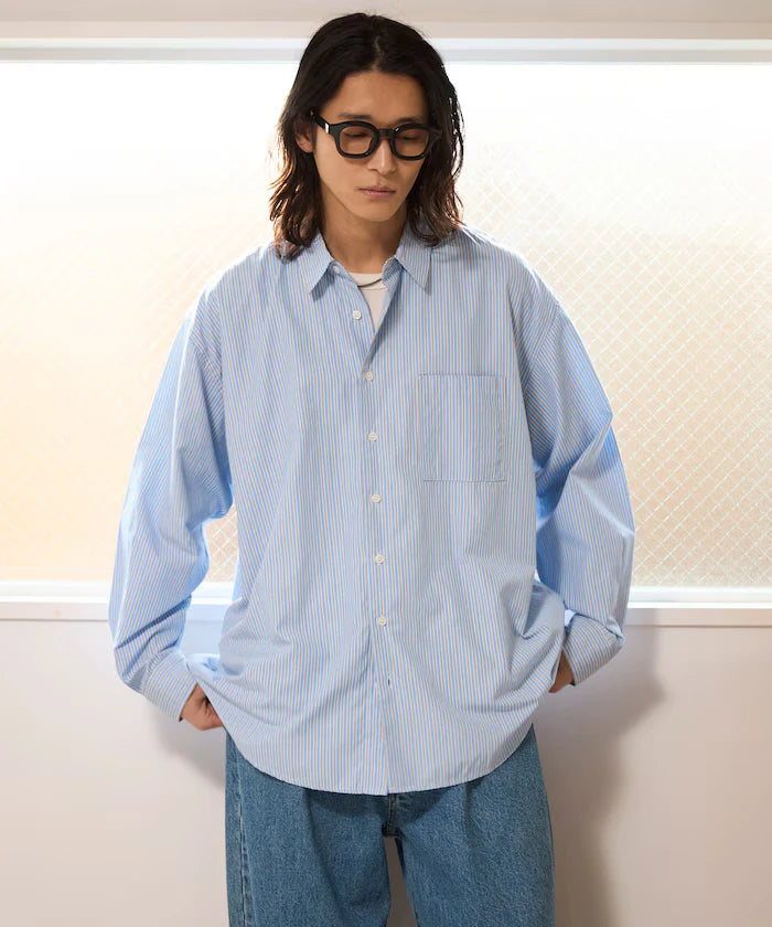 <New Color Added> Relaxed Fit Broad Shirt / Regular Collar / Long Sleeve