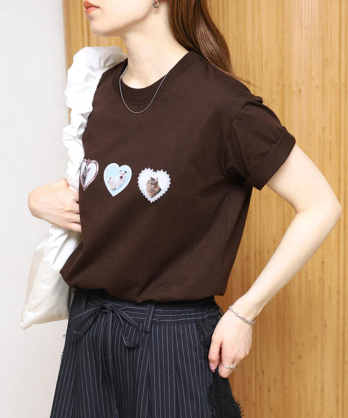Organic Cotton Animal Heart Print T-Shirt