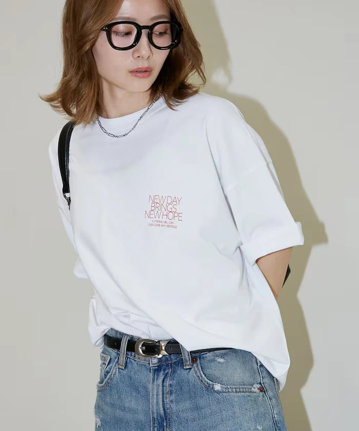 Love Pop Studio New Day Typography T-Shirt