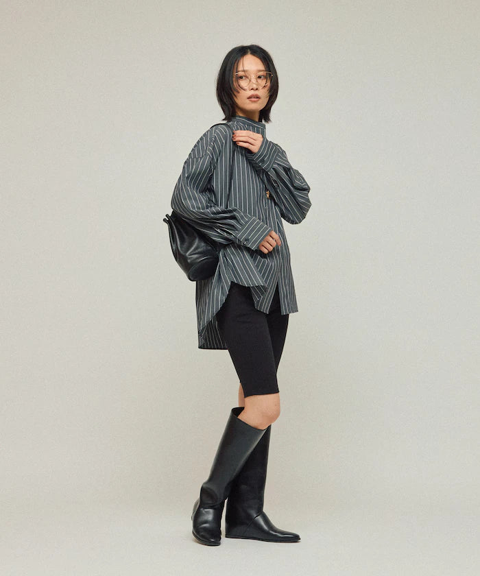 Oversized Long Sleeve Brooch Shirt
