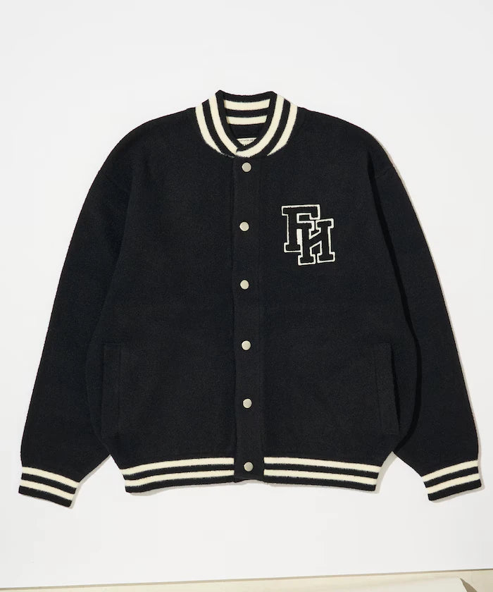 Relaxed Fit Logo Knit Varsity Jacket