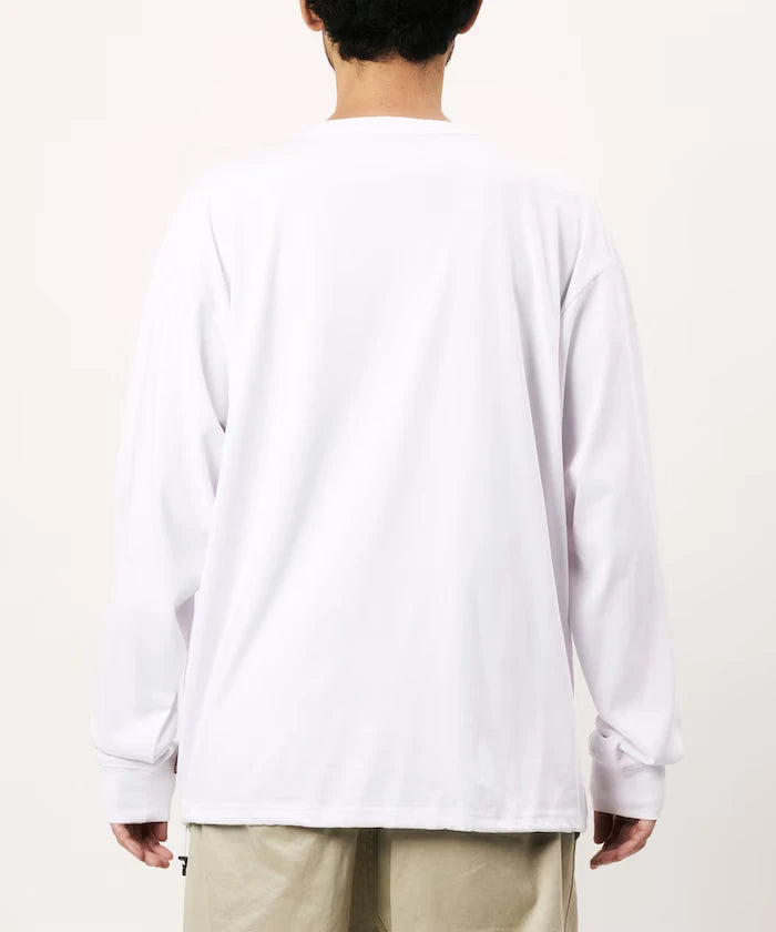 FREAK'S STORE for BEACH & FES Relax Fit One Point Logo Spindle Henley Neck Long Sleeve T-Shirt