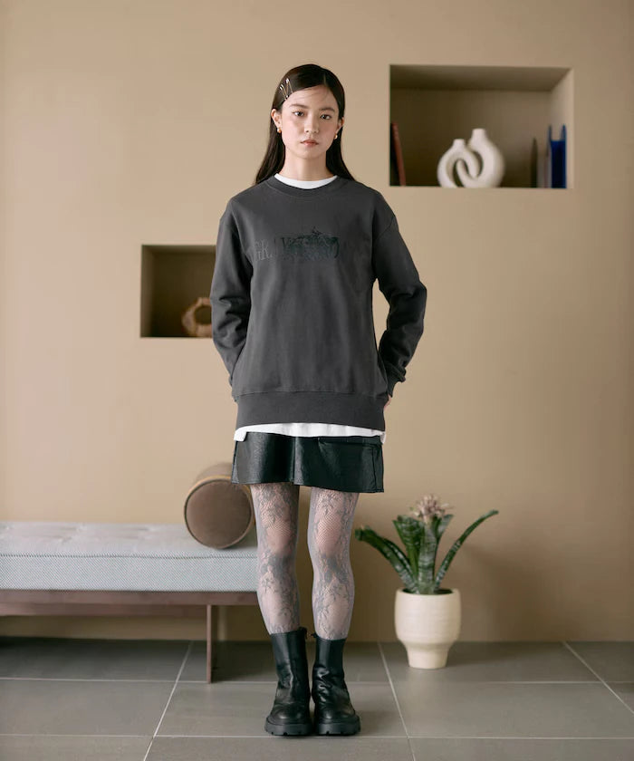 Organic Cotton Animal Logo Print Sweat / CAT / Relaxed Fit / French Terry Sweat