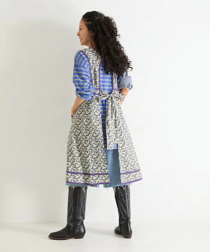 Floral Pattern Apron Style Dress