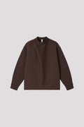SOFT MILAN WRAP COLLAR LONG SLEEVE TOP