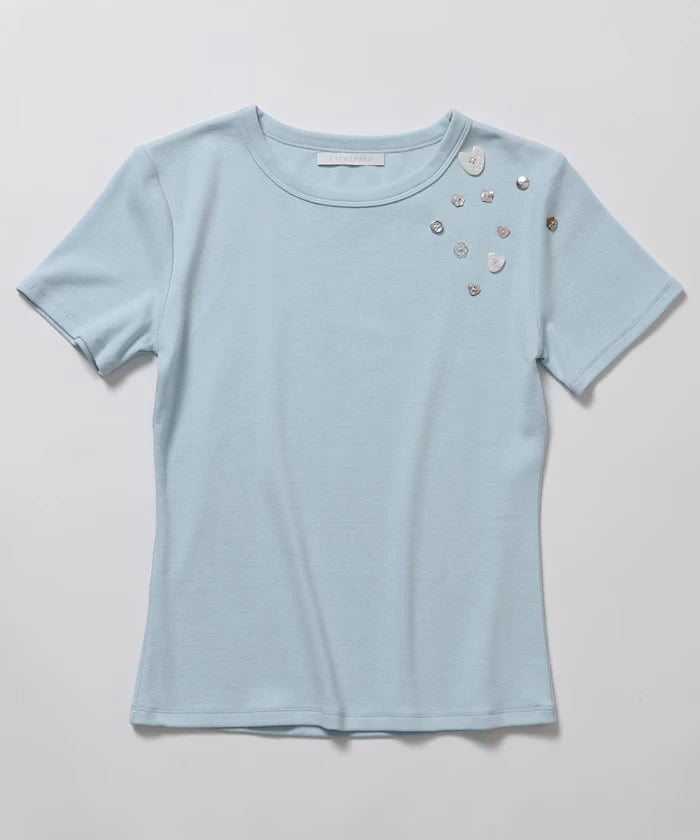 Many Button Cotton Modal Short Sleeve T-Shirt