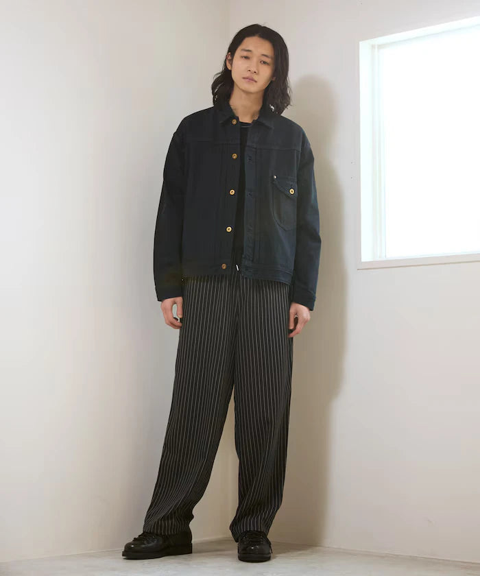 Spindle Stripe Easy Wide Pants / Compatible with Setup