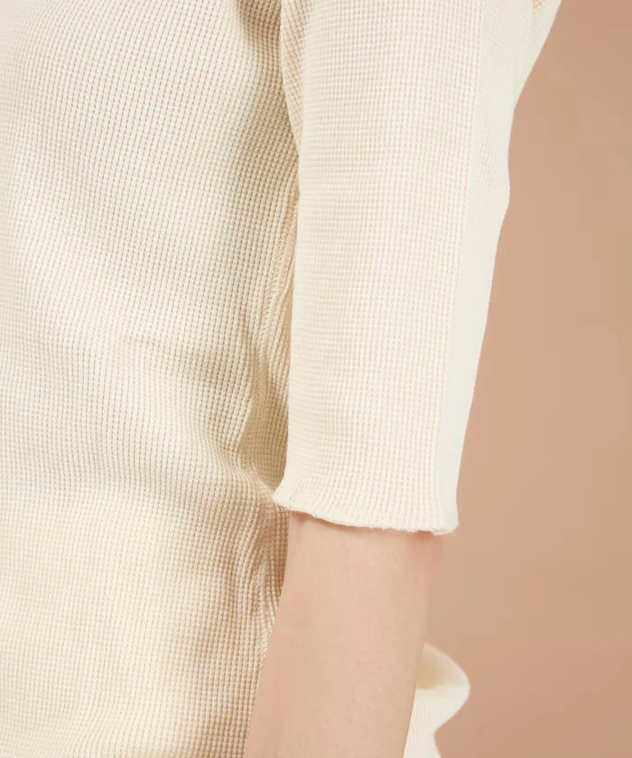 Ribbon Tied 2WAY Waffle 5 Sleeve T-Shirt