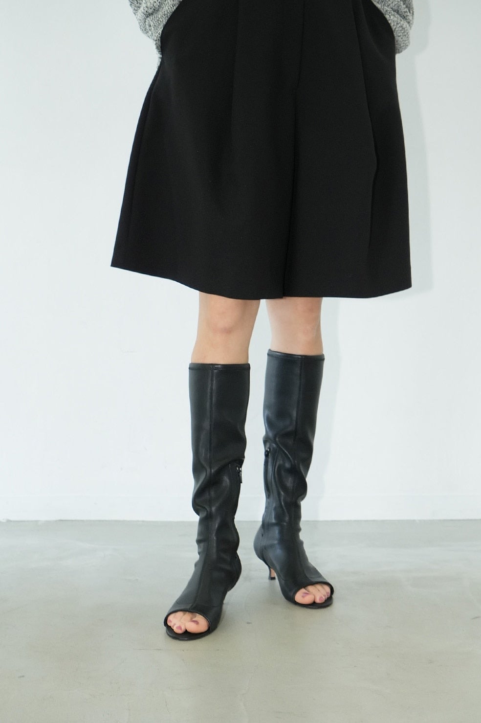 STRETCH OPEN TOE BOOTS