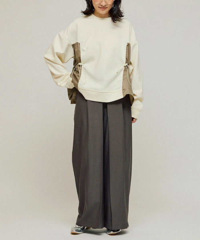 Front Tuck Wide Slack Pants / Loose Silhouette