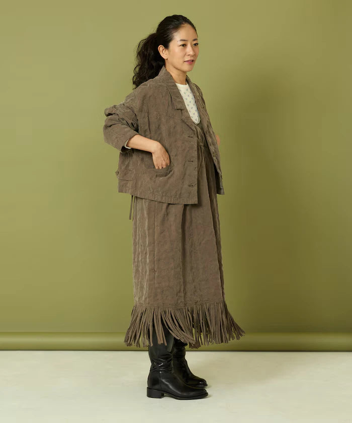 Fade-Processed Fringe Mini Dress