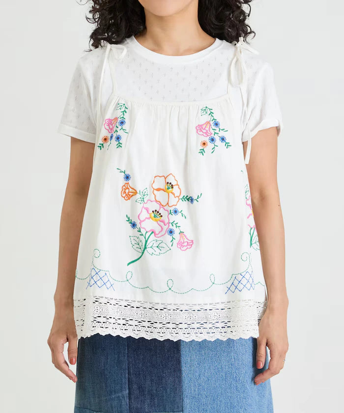 India Shoulder Ribbon Embroidered Remake Style Camisole