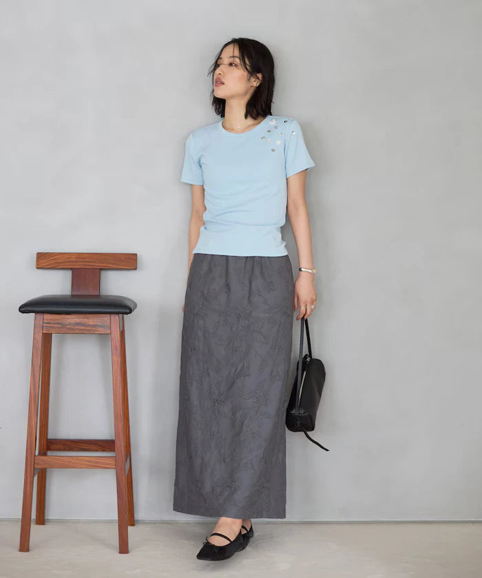 Many Button Cotton Modal Short Sleeve T-Shirt