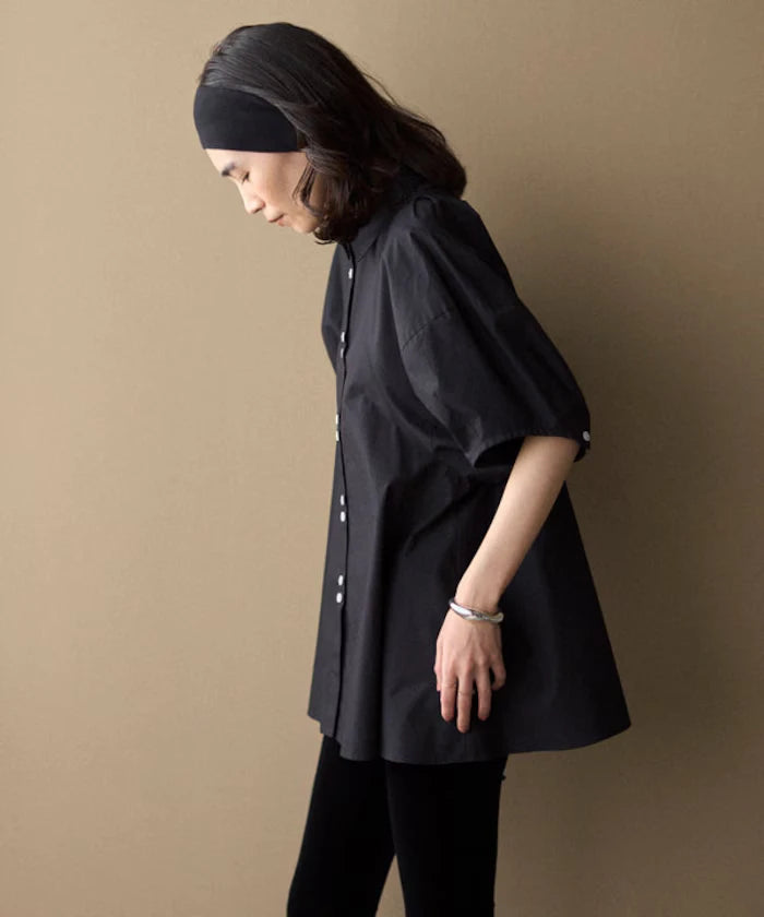 Switching Design Balloon Sleeve Shirt / 5-Minute Sleeve Blouse [Limited Edition]