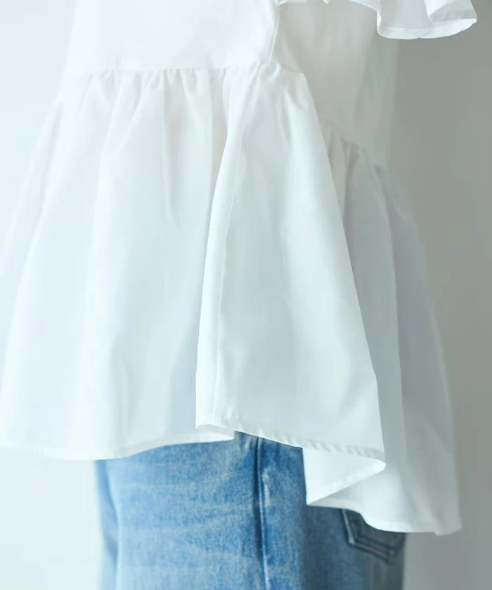 Organic Cotton Frill Sleeve T-shirt