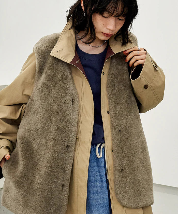 Multiway Boa Vest Coat