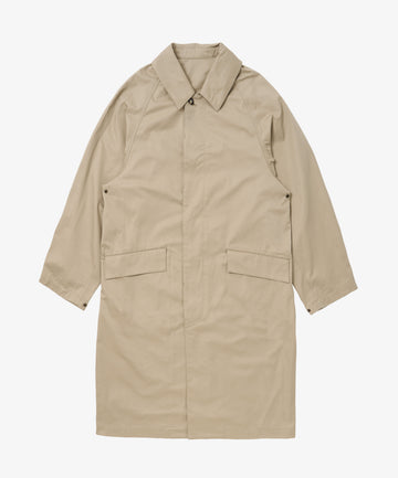 balmacaan coat gabardine beige