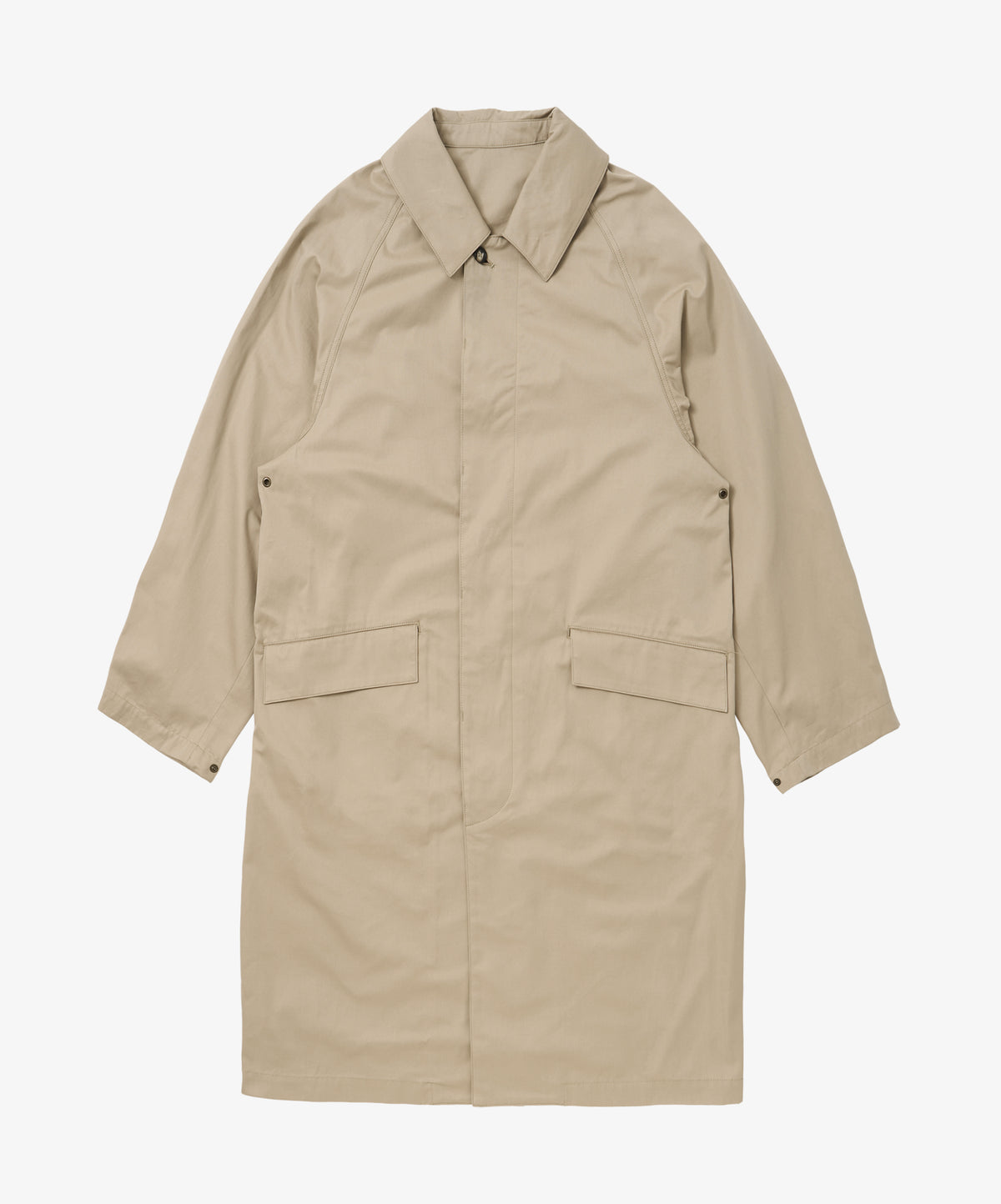 balmacaan coat gabardine beige