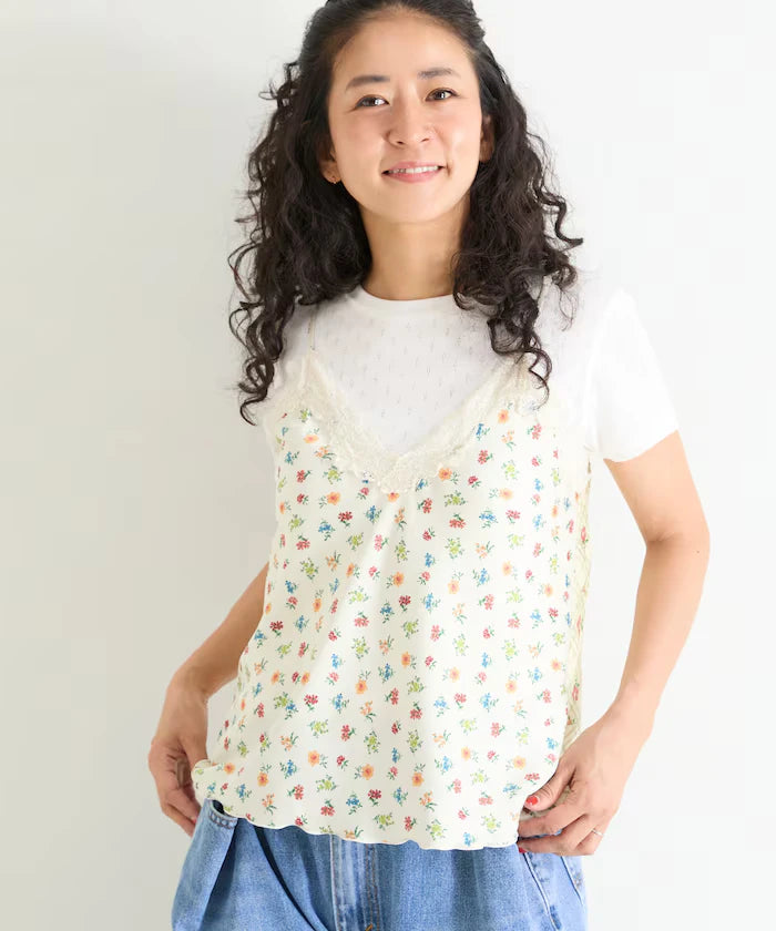 2WAY Floral Satin Camisole