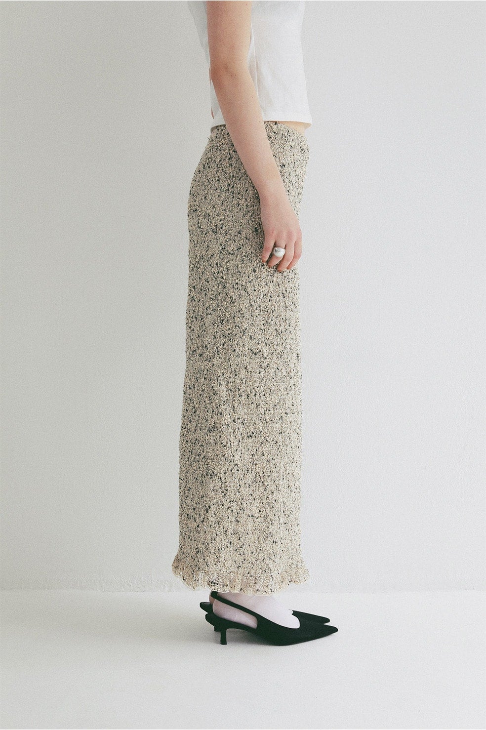 MIX MESH GATHER SKIRT
